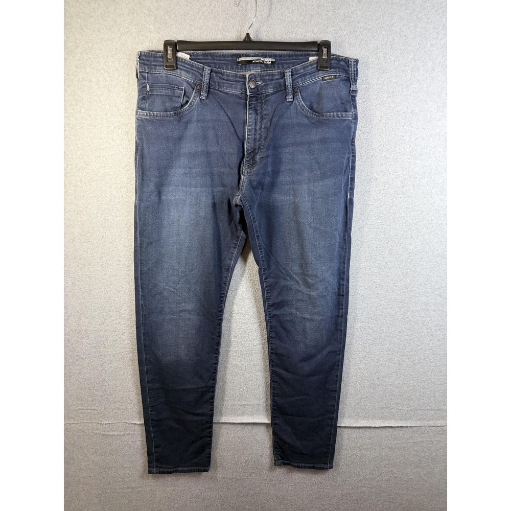 Mavi Jeans Mens 38x32 Blue Athletic Denim Tapered Stretch Medium Wash Casual
